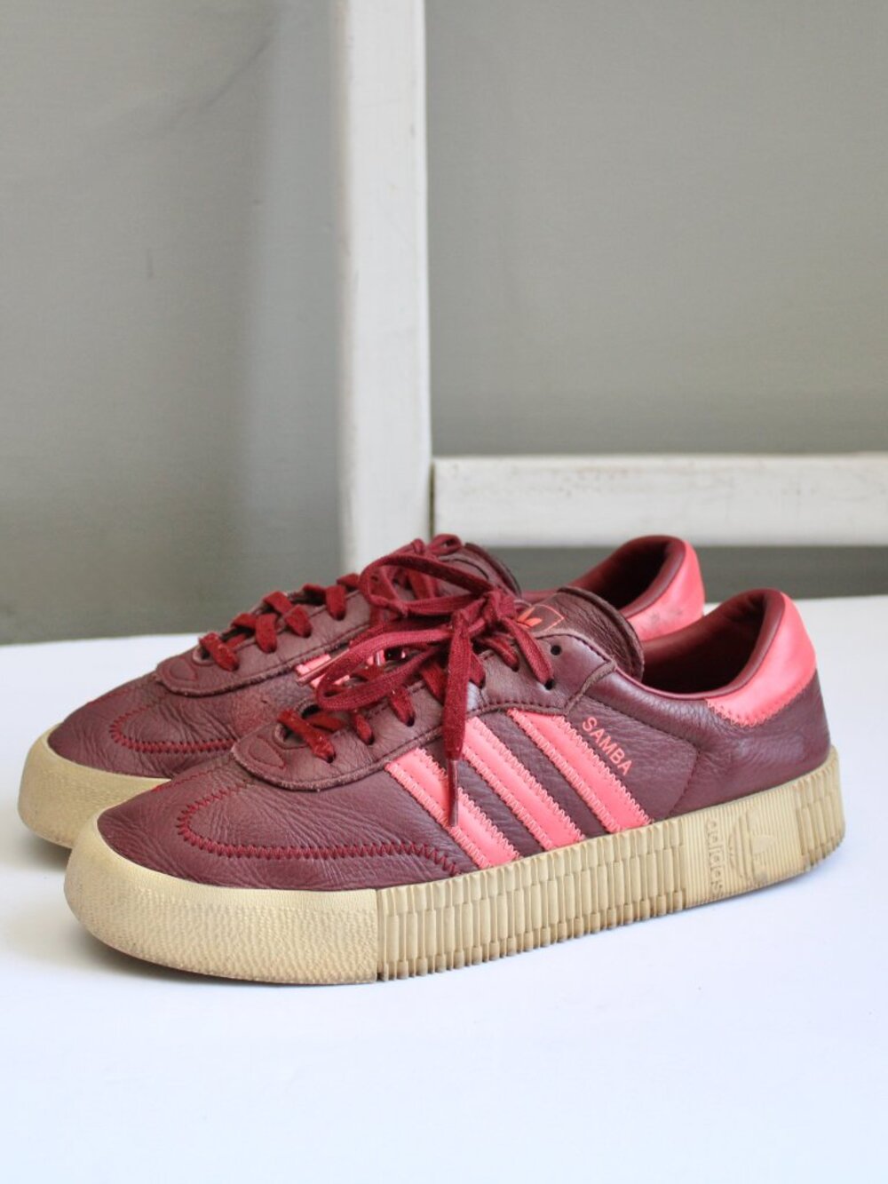 Adidas Women's Sambarose Samba Platform Sneakers Trace Maroon Pink EE7045 sz 7.5 - Picture 2 of 5